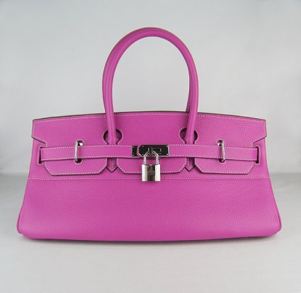 Hermes Birkin 42Cm Togo Leather Handbags Peach Silv